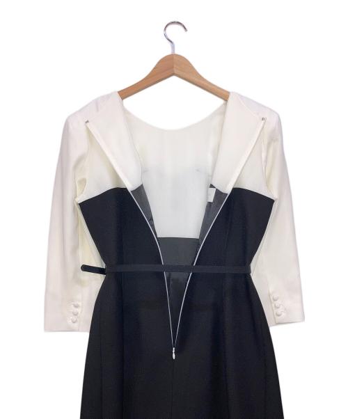 BAU by Bride And You（ビーエイユーバイブライドアンドユー）BAU by Bride And You (ビーエイユーバイブライドアンドユー) ZINNIA Round neck busier detailed long dress ワンピース アイボリー×ブラック サイズ:2(66)の古着・服飾アイテム