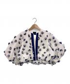 YORIヨリ）の古着「shirocon コットンキャンディバルーンジャケット」｜アイボリー×ネイビー