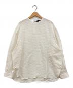 DRAWERドゥロワー）の古着「SPRING ネップノーカラーブラウス」｜アイボリー