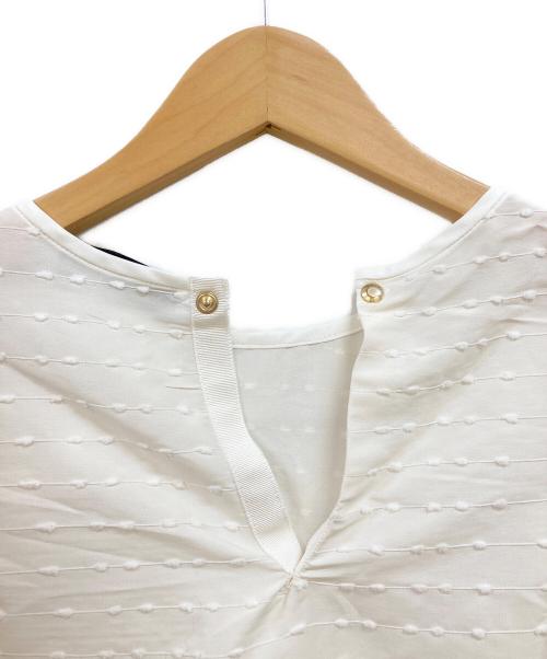DRAWER（ドゥロワー）DRAWER (ドゥロワー) SPRING ネップノーカラーブラウス アイボリー サイズ:38の古着・服飾アイテム