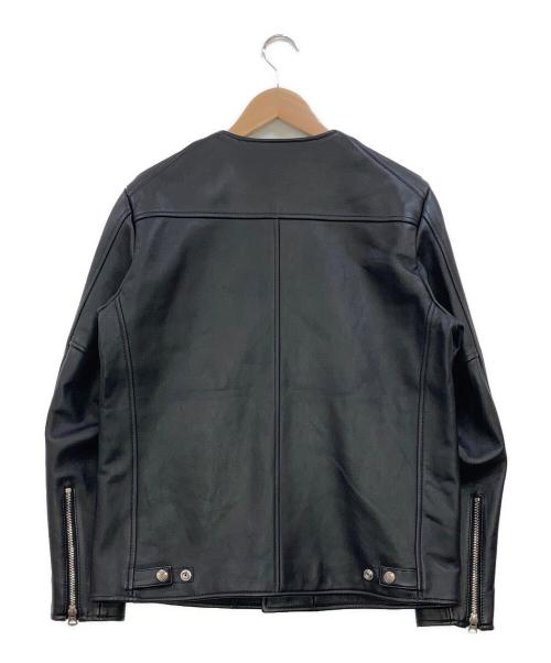 Schott（ショット）Schott (ショット) EDIFICE (エディフィス) 別注ノーカラーラムレザージャケット ブラック サイズ:Mの古着・服飾アイテム