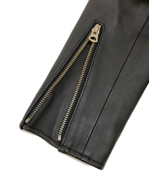 Schott（ショット）Schott (ショット) EDIFICE (エディフィス) 別注ノーカラーラムレザージャケット ブラック サイズ:Mの古着・服飾アイテム