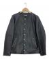 Schott（ショット）の古着「別注ノーカラーラムレザージャケット」｜ブラック
