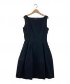 FOXEY NEWYORKフォクシーニューヨーク）の古着「ボリュームノースリーブワンピース」｜ブラック