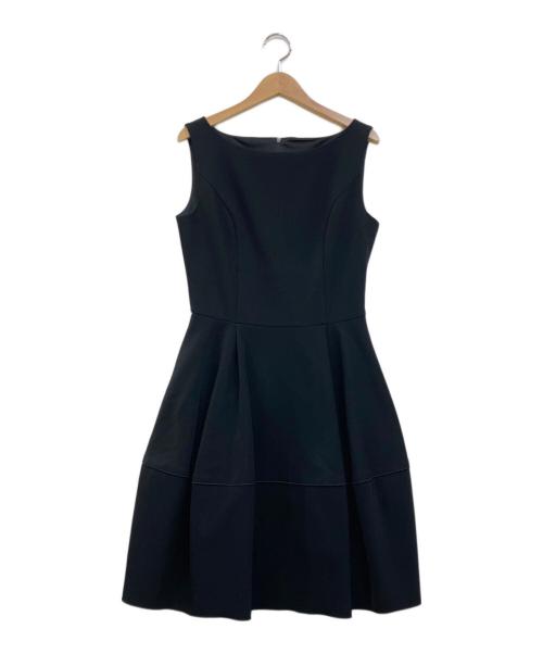 FOXEY NEWYORK（フォクシーニューヨーク）FOXEY NEWYORK (フォクシーニューヨーク) ボリュームノースリーブワンピース ブラック サイズ:38の古着・服飾アイテム