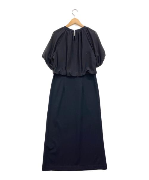 SHIPS（シップス）SHIPS (シップス) シアートップス コンビ ジョーゼット ワンピース ブラック サイズ:Sの古着・服飾アイテム