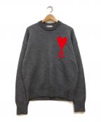 AMI Alexandre Mattiussiアミアレクサンドルマテュッシ）の古着「ハートロゴウールニット」｜グレー
