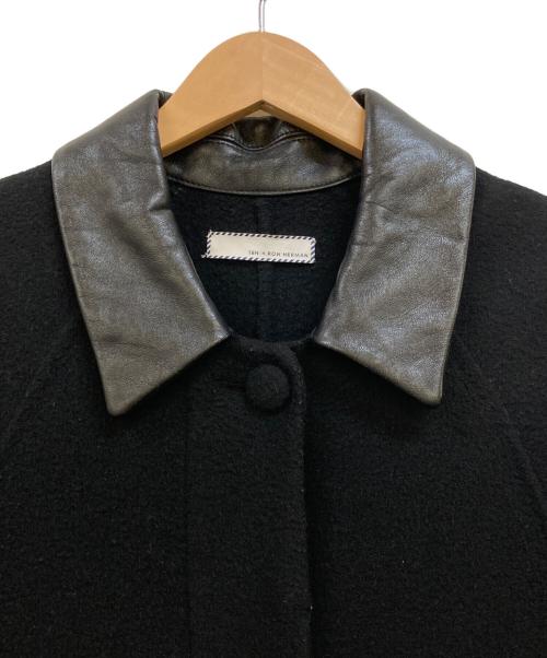 TEN（テン）TEN (テン) Ron Herman (ロンハーマン) 襟レザーカシミヤ混ステンカラーコート ブラック サイズ:Sの古着・服飾アイテム
