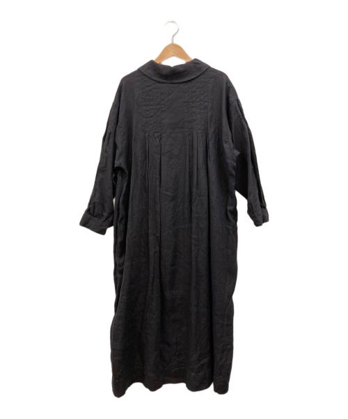 Malle chambre de charme（シャンブルドゥシャーム）Malle chambre de charme (シャンブルドゥシャーム) リネンピンタックシャツワンピース ブラック サイズ:Ｆの古着・服飾アイテム