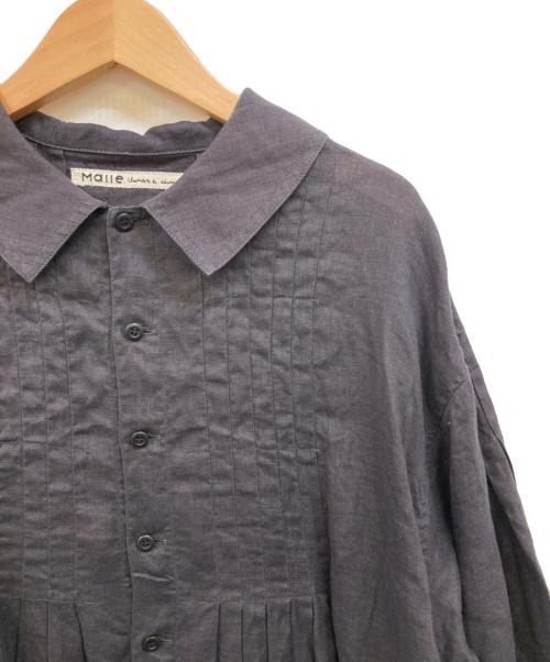 Malle chambre de charme（シャンブルドゥシャーム）Malle chambre de charme (シャンブルドゥシャーム) リネンピンタックシャツワンピース ブラック サイズ:Ｆの古着・服飾アイテム