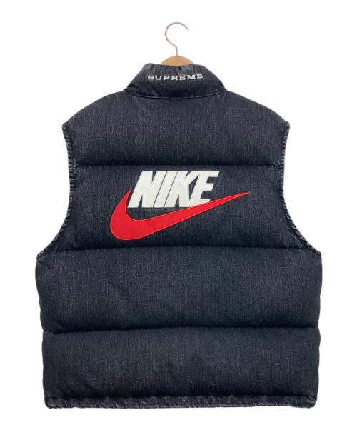 NIKE（ナイキ）NIKE (ナイキ) SUPREME (シュプリーム) 2024SS Denim Puffer Vest デニム中綿ベスト ブラック サイズ:Sの古着・服飾アイテム