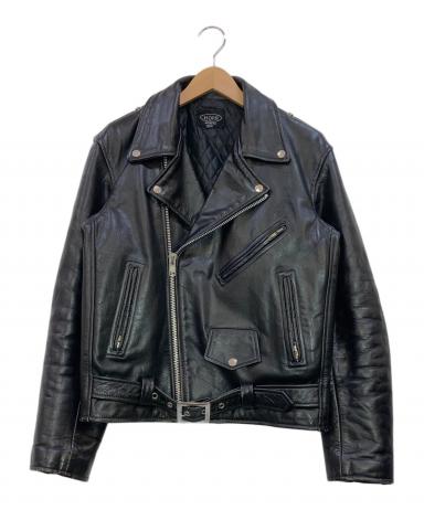 美品 LLサイズ✨ホーンワークス 黒 バッファローレザーライダース　パンチング 中古・古着通販】HORN WORKS (ホーンワークス) バッファローレザー