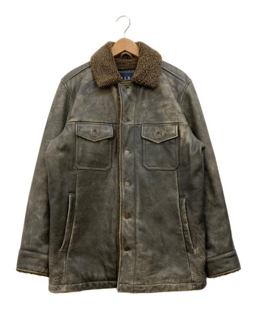 OLD GAP（オールドギャップ）OLD GAP (オールドギャップ) 牛革 ボアレザージャケット ブラウン サイズ:Sの古着・服飾アイテム