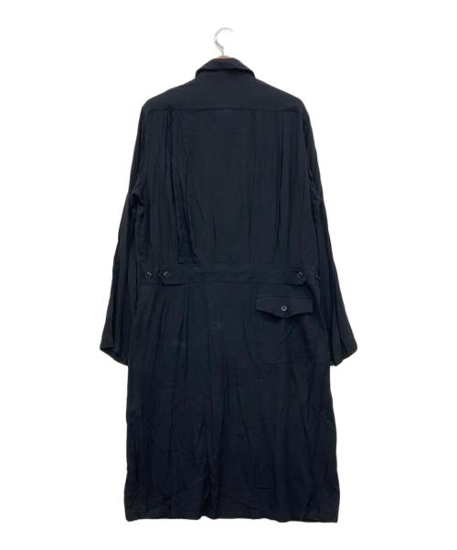 GROUND Y（グラウンドワイ）GROUND Y (グラウンドワイ) レーヨンロングシャツ ブラック サイズ:34の古着・服飾アイテム