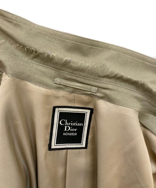Christian Dior MONSIEUR（クリスチャンディオールムッシュ）Christian Dior MONSIEUR (クリスチャンディオールムッシュ) シルクトレンチコート ベージュ サイズ:Mの古着・服飾アイテム