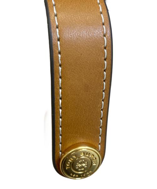 TORY BURCH（トリーバーチ）TORY BURCH (トリーバーチ) エナメル エンボス ショルダーバッグ ベージュの古着・服飾アイテム