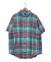 ）の古着「リネンチェックシャツ」｜グリーン