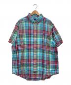 POLO RALPH LAURENポロ・ラルフローレン）の古着「リネンチェックシャツ」｜グリーン
