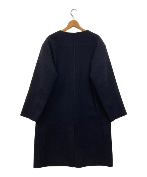 GALERIE VIE（ギャルリーヴィー）GALERIE VIE (ギャルリーヴィー) カシミヤ混 ライトメルトン Vネックカラーコート ネイビー サイズ:38の古着・服飾アイテム