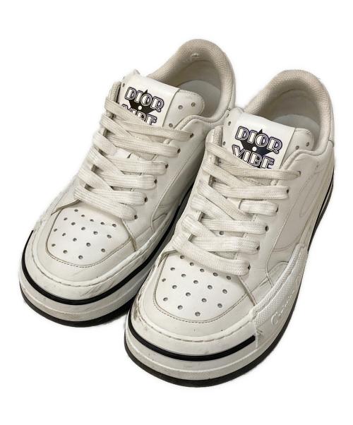 Christian Dior（クリスチャン ディオール）Christian Dior (クリスチャン ディオール) D-FREEWAY レザーローカットスニーカー ホワイト サイズ:36の古着・服飾アイテム