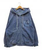 GALFYガルフィー）の古着「染め染めわんわんボロボロパーカー」｜ブルー