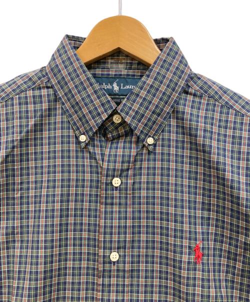 RALPH LAUREN（ラルフローレン）RALPH LAUREN (ラルフローレン) ボタンダウン チェックシャツ グリーン×レッド サイズ:US S(チェスト92)の古着・服飾アイテム