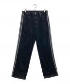 adidasアディダス）の古着「デニムパンツ」｜ブラック