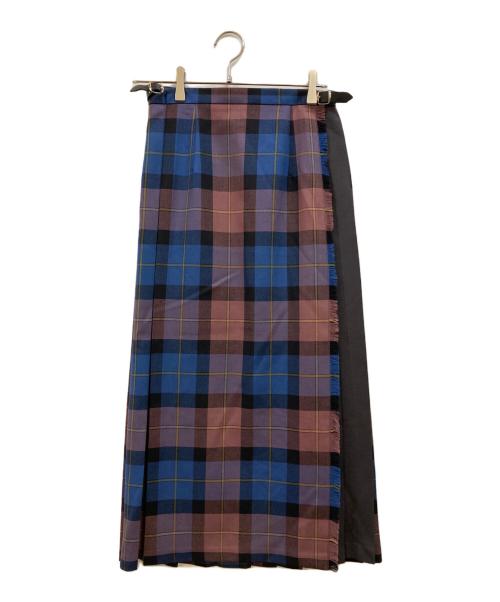 O'NEIL OF DUBLIN（オニールオブダブリン）O'NEIL OF DUBLIN (オニールオブダブリン) コンビラッププリーツロングスカート パープル サイズ:42の古着・服飾アイテム