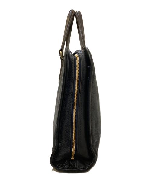 土屋鞄（ツチヤカバン）土屋鞄 (ツチヤカバン) アルマス バッファロー レザー ハンド ブリーフケース ブラック×ブラウンの古着・服飾アイテム