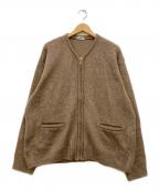 the anthologyアンソロジー）の古着「MOHAIR ZIP-UP CARDIGAN」｜ブラウン