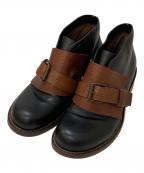 MARNIマルニ）の古着「レザーストラップシューズ」｜ブラック×ブラウン