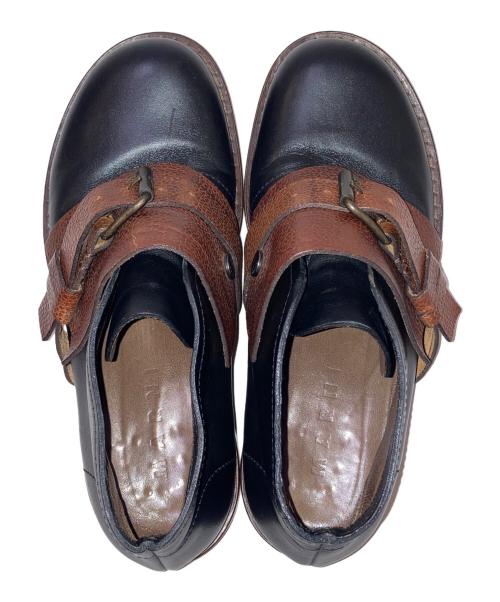 MARNI（マルニ）MARNI (マルニ) レザーストラップシューズ ブラック×ブラウン サイズ:39の古着・服飾アイテム