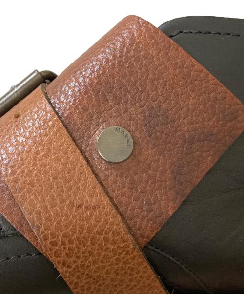 MARNI（マルニ）MARNI (マルニ) レザーストラップシューズ ブラック×ブラウン サイズ:39の古着・服飾アイテム