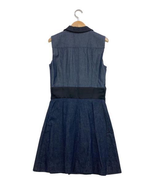 MIU MIU（ミュウミュウ）MIU MIU (ミュウミュウ) ノースリーブワンピース インディゴ×ブラック サイズ:40の古着・服飾アイテム
