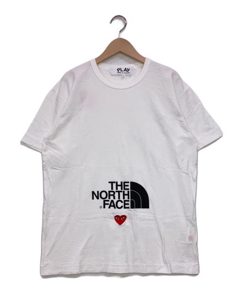 PLAY COMME des GARCONS（プレイコムデギャルソン）PLAY COMME des GARCONS (プレイ コムデギャルソン) THE NORTH FACE (ザ ノース フェイス) ハートロゴＴシャツ ホワイト サイズ:Lの古着・服飾アイテム