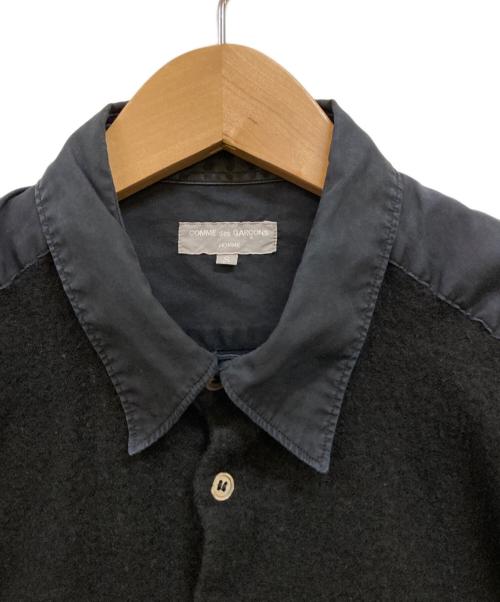 COMME des GARCONS HOMME（コムデギャルソン オム）COMME des GARCONS HOMME (コムデギャルソン オム) 製品染め縮絨切り替えシャツ ブラック サイズ:Sの古着・服飾アイテム