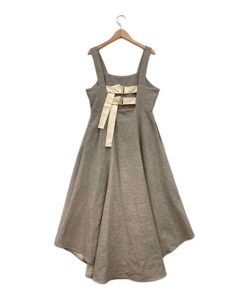 LEINWANDE（ラインヴァンド）LEINWANDE (ラインヴァンド) ウールリネンベルテッドドレス グレー サイズ:Fの古着・服飾アイテム
