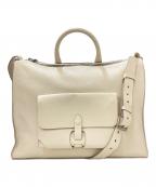 Daniel&Bobダニエル＆ボブ）の古着「FRASCHINI フラスキーニ 2WAYレザートートバッグ」｜アイボリー