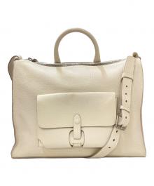 Daniel&Bob（ダニエル＆ボブ）の古着「FRASCHINI フラスキーニ 2WAYレザートートバッグ」｜アイボリー