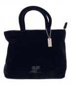 courregesクレージュ）の古着「ベロアハンドバッグ」｜ブラック