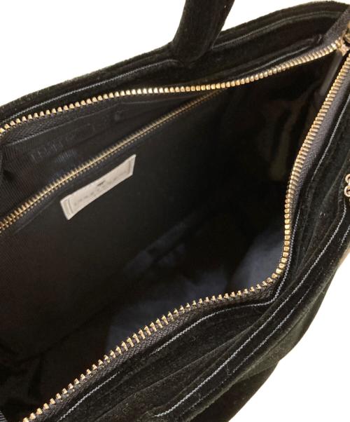 courreges（クレージュ）courreges (クレージュ) ベロアハンドバッグ ブラックの古着・服飾アイテム