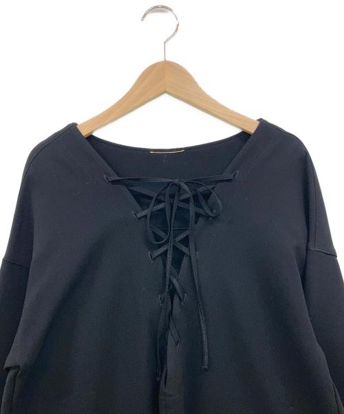 DEUXIEME CLASSE（ドゥーズィエム クラス）DEUXIEME CLASSE (ドゥーズィエム クラス) レースアップジョーゼットワンピース ブラック サイズ:下記参照の古着・服飾アイテム