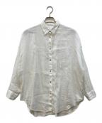 Spick and Spanスピック＆スパン）の古着「80リネンカシュクールビッグシャツ」｜ホワイト