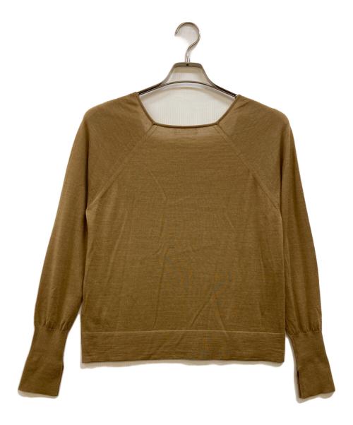 Conte（コンテ）Conte (コンテ) カシミヤシルク スクエアネック ニット ブラウン サイズ:FREEの古着・服飾アイテム