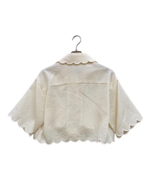 YORI（ヨリ）YORI (ヨリ) shirocon もくもくジャガードジャケット アイボリー サイズ:38の古着・服飾アイテム