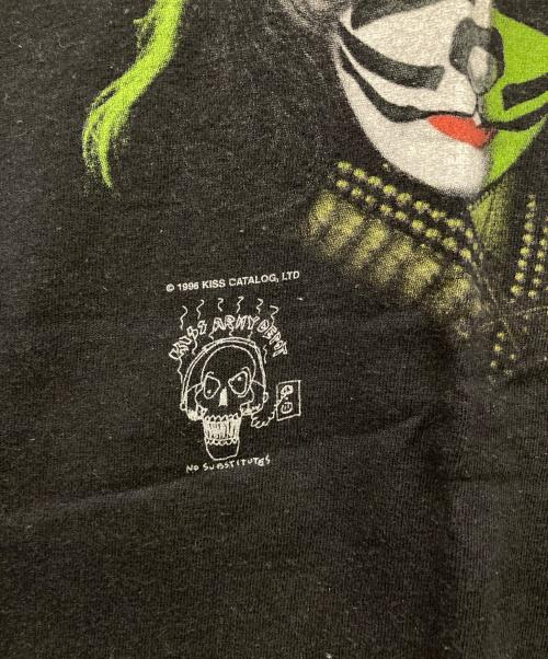 Hanes（ヘインズ）Hanes (ヘインズ) KISS 2枚タグ 1996 MEMBER 4 FACE large プリントTシャツ ブラック サイズ:Lの古着・服飾アイテム