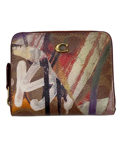 COACH（コーチ）COACH (コーチ) mint+serf (ミント＆サーフ) ビルフォールド ウォレット・シグネチャー キャンバス 2つ折り財布 マルチカラーの古着・服飾アイテム