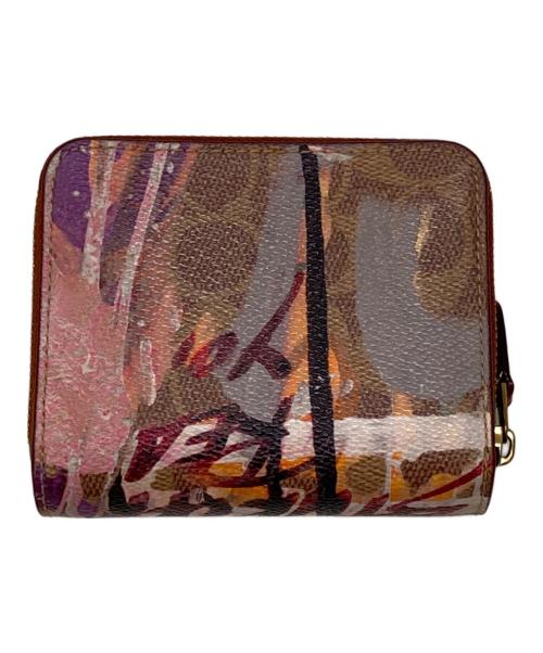 COACH（コーチ）COACH (コーチ) mint+serf (ミント＆サーフ) ビルフォールド ウォレット・シグネチャー キャンバス 2つ折り財布 マルチカラーの古着・服飾アイテム