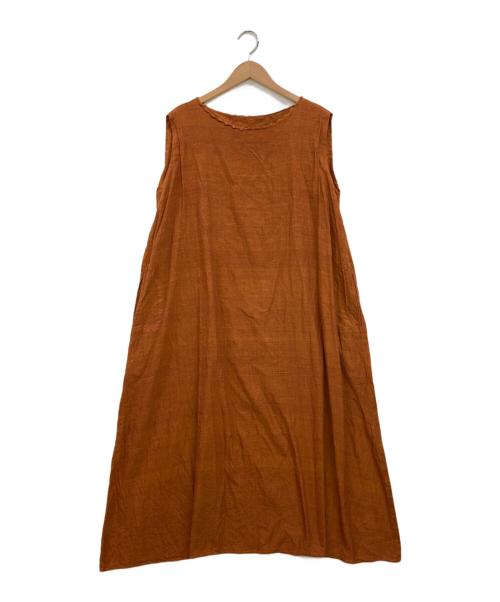 babaghuri（ババグーリ）babaghuri (ババグーリ) コットンノースリーブワンピース ブラウン サイズ:Mの古着・服飾アイテム