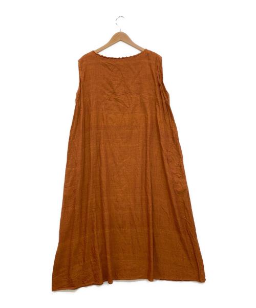 babaghuri（ババグーリ）babaghuri (ババグーリ) コットンノースリーブワンピース ブラウン サイズ:Mの古着・服飾アイテム